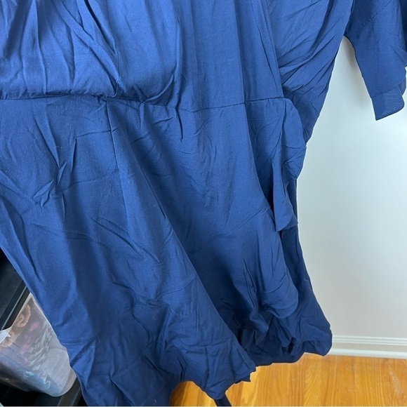 NWT City Chic Fiesta Fun Faux Wrap Navy Dress - Picture 9 of 11